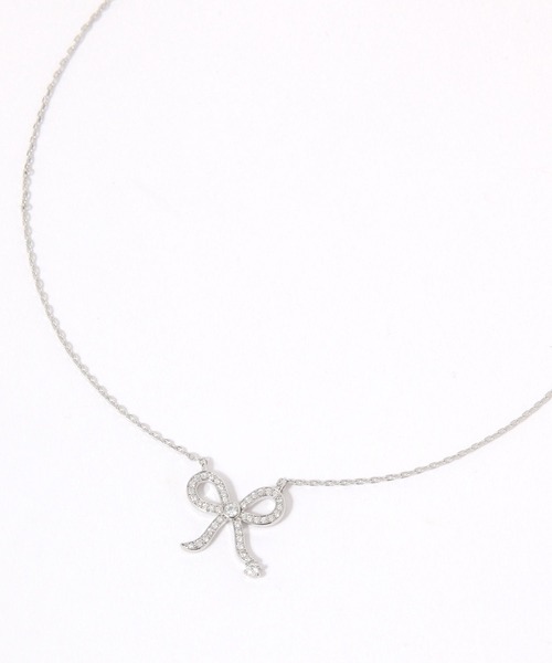 Heather(ヘザー)の「リボンラインストーンネックレス 659919(ネックレス・レディース・ゴールド/シルバー・ONE SIZE)」の2枚目の写真