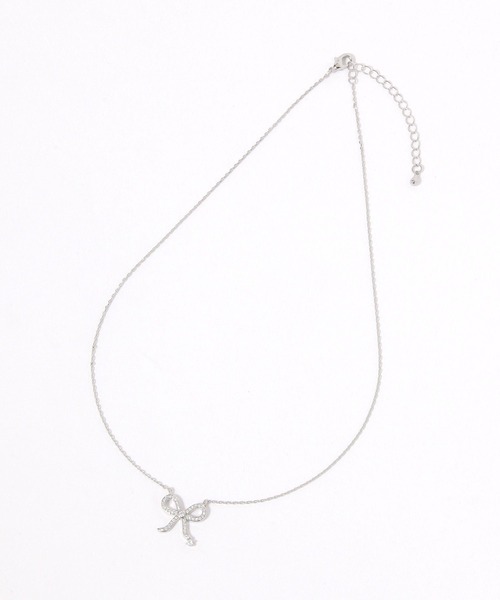 Heather(ヘザー)の「リボンラインストーンネックレス 659919(ネックレス・レディース・ゴールド/シルバー・ONE SIZE)」の3枚目の写真