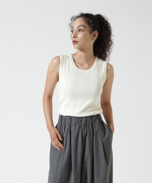 MILLER(ミラー)の「miller/ミラー Prib Tank Top リブタンクトップ(タンクトップ・レディース・その他13/ライム/ネイビー/ピンク系その他4/アイボリー/ブラック/ブラック系その他/グレー/その他1・F)」の2枚目の写真