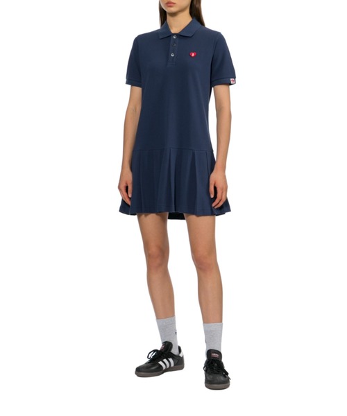 A BATHING APE（アベイシングエイプ）の「HEART BADGE POLO DRESS（ワンピース・レディース・ホワイト/ネイビー・SMALL/X-SMALL）」の6枚目の写真