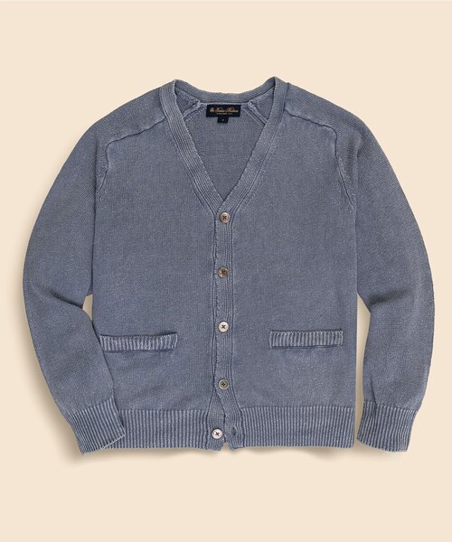 BROOKS BROTHERS(ブルックスブラザーズ)の「リネン Vネック カーディガン(カーディガン/ボレロ・メンズ・ネイビー/ベージュ/ライトブルー・SMALL/MEDIUM/X-LARGE/LARGE)」の1枚目の写真