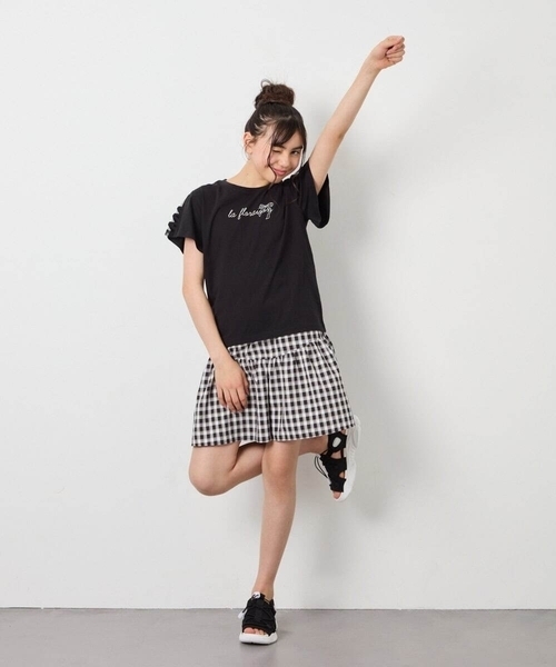 a.v.v（アーヴェヴェ）の「[120-160][ママとお揃いコーデが叶う/セットアップ可能]ギャザーキュロット（その他パンツ・キッズ・ダークインディゴブルー/ベージュ/ブラック・120/140/130/150/160）」の12枚目の写真