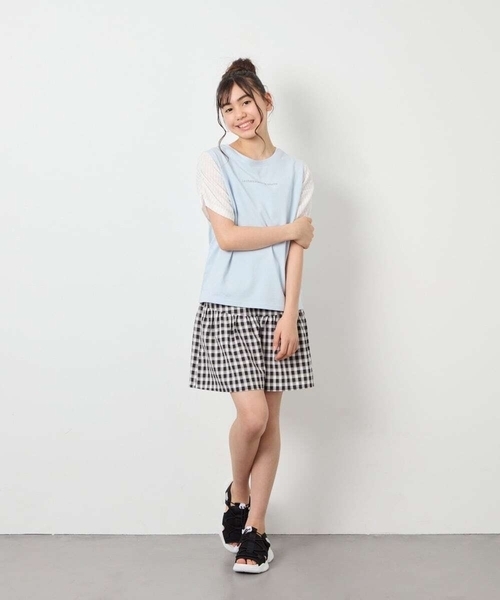 a.v.v（アーヴェヴェ）の「[120-160][ママとお揃いコーデが叶う/セットアップ可能]ギャザーキュロット（その他パンツ・キッズ・ダークインディゴブルー/ベージュ/ブラック・120/140/130/150/160）」の6枚目の写真