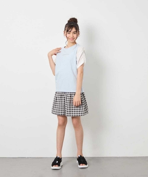 a.v.v（アーヴェヴェ）の「[120-160][ママとお揃いコーデが叶う/セットアップ可能]ギャザーキュロット（その他パンツ・キッズ・ダークインディゴブルー/ベージュ/ブラック・120/140/130/150/160）」の7枚目の写真