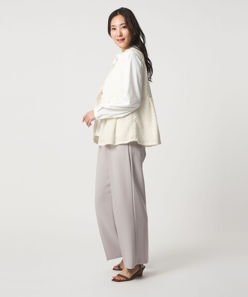 A DAY IN THE LIFE UNITED ARROWS(アデイインザライフユナイテッドアローズ)の「カットジャガード ペプラム ベスト <A DAY IN THE LIFE>(ベスト・レディース・ブラック/オフホワイト・FREE)」の4枚目の写真