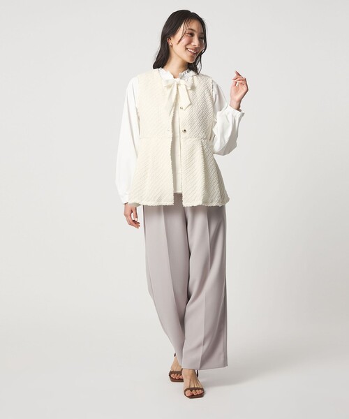 A DAY IN THE LIFE UNITED ARROWS(アデイインザライフユナイテッドアローズ)の「カットジャガード ペプラム ベスト <A DAY IN THE LIFE>(ベスト・レディース・ブラック/オフホワイト・FREE)」の5枚目の写真