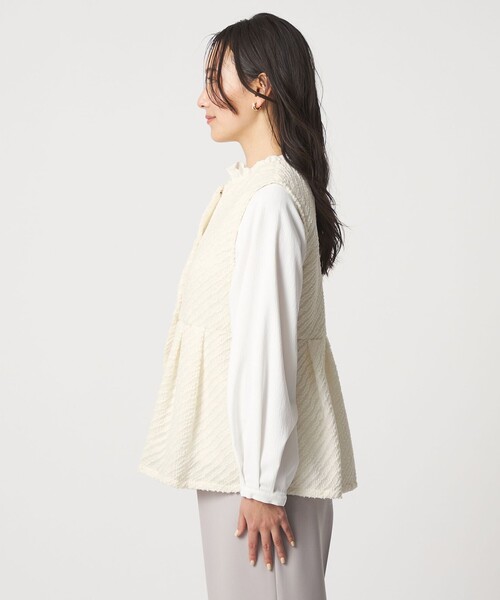 A DAY IN THE LIFE UNITED ARROWS(アデイインザライフユナイテッドアローズ)の「カットジャガード ペプラム ベスト <A DAY IN THE LIFE>(ベスト・レディース・ブラック/オフホワイト・FREE)」の7枚目の写真