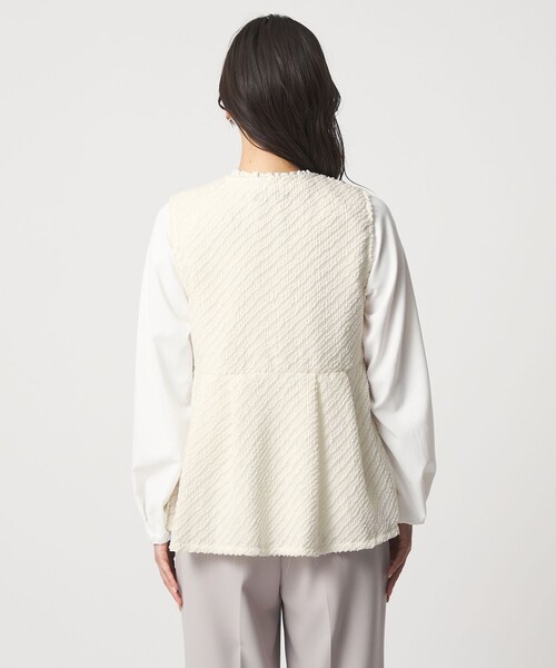 A DAY IN THE LIFE UNITED ARROWS(アデイインザライフユナイテッドアローズ)の「カットジャガード ペプラム ベスト <A DAY IN THE LIFE>(ベスト・レディース・ブラック/オフホワイト・FREE)」の8枚目の写真