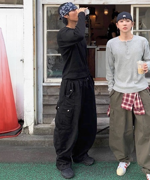 NOWLE(ノウル)の「【NOWLE】ヘンリーネック リブ ロングスリーブ Tシャツ / サーマル ロンT(Tシャツ/カットソー・メンズ・ホワイト/ブラック/グレー・SMALL/MEDIUM/LARGE/X-LARGE)」の10枚目の写真