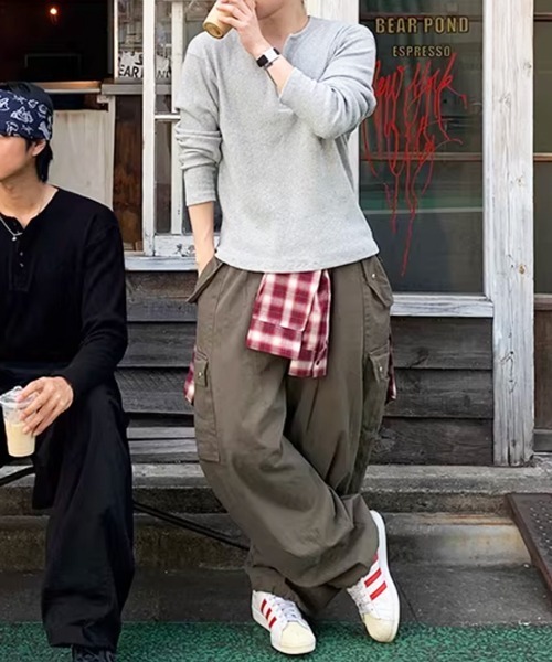NOWLE(ノウル)の「【NOWLE】ヘンリーネック リブ ロングスリーブ Tシャツ / サーマル ロンT(Tシャツ/カットソー・メンズ・ホワイト/ブラック/グレー・SMALL/MEDIUM/LARGE/X-LARGE)」の19枚目の写真