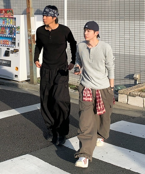 NOWLE(ノウル)の「【NOWLE】ヘンリーネック リブ ロングスリーブ Tシャツ / サーマル ロンT(Tシャツ/カットソー・メンズ・ホワイト/ブラック/グレー・SMALL/MEDIUM/LARGE/X-LARGE)」の7枚目の写真