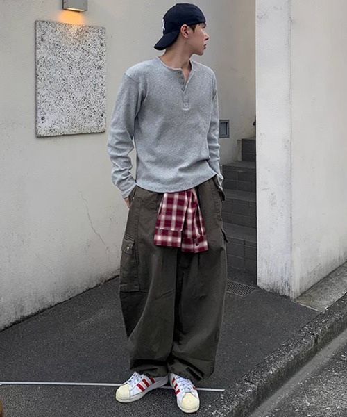 NOWLE(ノウル)の「【NOWLE】ヘンリーネック リブ ロングスリーブ Tシャツ / サーマル ロンT(Tシャツ/カットソー・メンズ・ホワイト/ブラック/グレー・SMALL/MEDIUM/LARGE/X-LARGE)」の21枚目の写真
