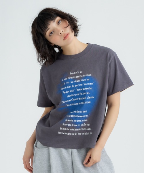 FLUKE HOLIC(フロックホリック)の「Heart embroidery logo TEE(Tシャツ/カットソー・レディース・ブラック/ホワイト/グレー・LARGE/MEDIUM/SMALL)」の3枚目の写真