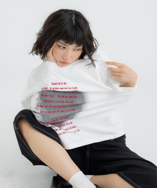FLUKE HOLIC(フロックホリック)の「Heart embroidery logo TEE(Tシャツ/カットソー・レディース・ブラック/ホワイト/グレー・LARGE/MEDIUM/SMALL)」の16枚目の写真