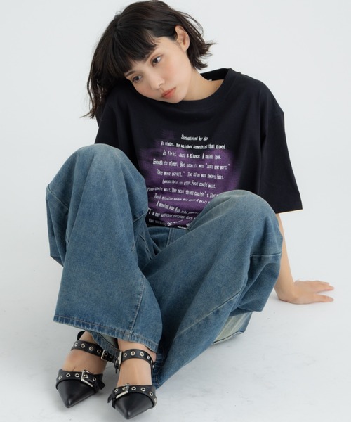 FLUKE HOLIC(フロックホリック)の「Heart embroidery logo TEE(Tシャツ/カットソー・レディース・ブラック/ホワイト/グレー・LARGE/MEDIUM/SMALL)」の6枚目の写真