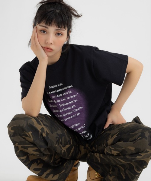 FLUKE HOLIC(フロックホリック)の「Heart embroidery logo TEE(Tシャツ/カットソー・レディース・ブラック/ホワイト/グレー・LARGE/MEDIUM/SMALL)」の5枚目の写真