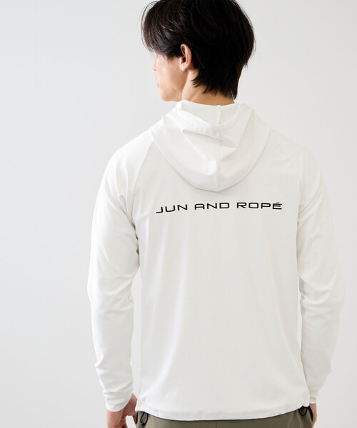 JUN&ROPE'(ジュンアンドロペ)の「バックロゴプリントパーカー/UV・吸水速乾・ポケッタブル(パーカー・メンズ・ブラック/ホワイト/カーキ・L/M/XL)」の19枚目の写真