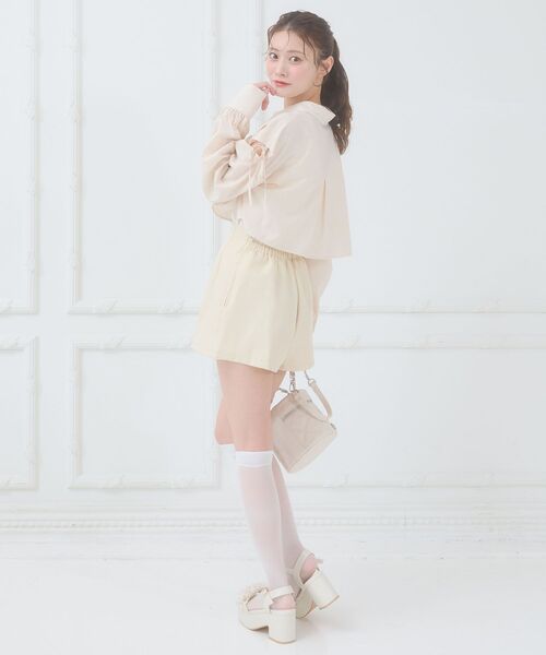 MAJESTIC LEGON（マジェスティックレゴン）の「ハイウエストショートパンツ（その他パンツ・レディース・ブラック/アイボリー/グレー・MEDIUM）」の8枚目の写真