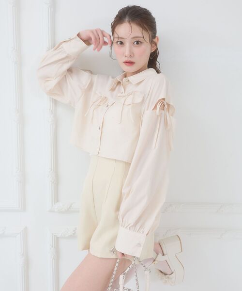 MAJESTIC LEGON（マジェスティックレゴン）の「ハイウエストショートパンツ（その他パンツ・レディース・ブラック/アイボリー/グレー・MEDIUM）」の11枚目の写真