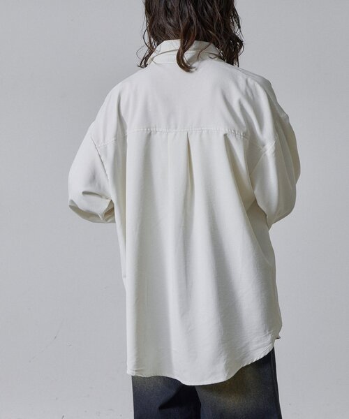 goocy（グーシー）の「合繊ツイルオーバーサイズシャツ（シャツ/ブラウス・レディース・ホワイト/ブルー/イエロー・FREE）」の7枚目の写真