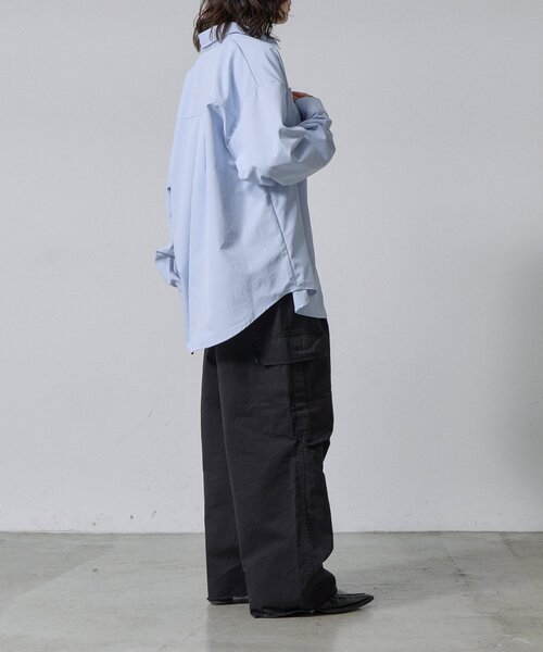 goocy（グーシー）の「合繊ツイルオーバーサイズシャツ（シャツ/ブラウス・レディース・ホワイト/ブルー/イエロー・FREE）」の12枚目の写真