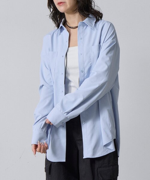 goocy（グーシー）の「合繊ツイルオーバーサイズシャツ（シャツ/ブラウス・レディース・ホワイト/ブルー/イエロー・FREE）」の16枚目の写真