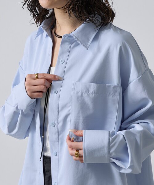 goocy（グーシー）の「合繊ツイルオーバーサイズシャツ（シャツ/ブラウス・レディース・ホワイト/ブルー/イエロー・FREE）」の22枚目の写真