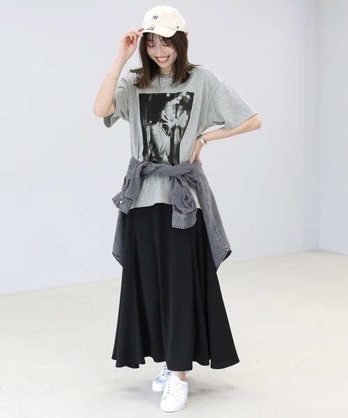 Aletta vita(アレッタビータ)の「綿天竺フォトTシャツ(Tシャツ/カットソー・レディース・杢グレー/オフホワイト・FREE)」の19枚目の写真