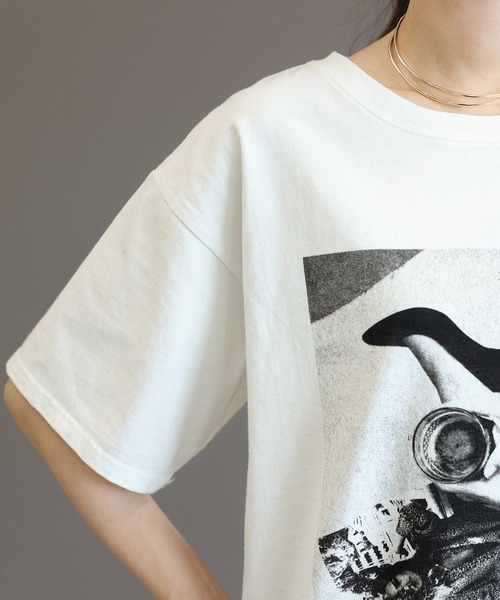 Aletta vita(アレッタビータ)の「綿天竺フォトTシャツ(Tシャツ/カットソー・レディース・杢グレー/オフホワイト・FREE)」の12枚目の写真