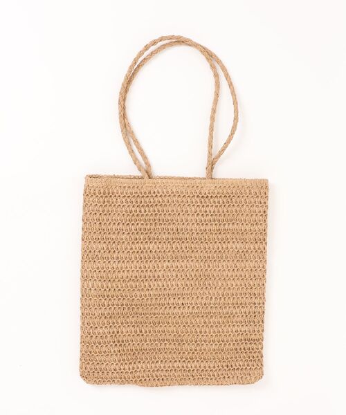 MILLION CARATS(ミリオンカラッツ)の「サガラ刺繍が映える、軽やかペーパーメッシュの夏映えフラットトートバッグ ※A4対応・軽量(トートバッグ・レディース・オフホワイト/グレー/チャコールグレー/ベージュ・FREE)」の18枚目の写真