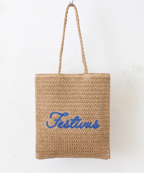 MILLION CARATS(ミリオンカラッツ)の「サガラ刺繍が映える、軽やかペーパーメッシュの夏映えフラットトートバッグ ※A4対応・軽量(トートバッグ・レディース・オフホワイト/グレー/チャコールグレー/ベージュ・FREE)」の13枚目の写真