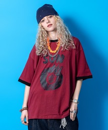 a.p.o.v.（エーピーオービー）の「a.p.o.v. 落書きプリントオーバーサイズリンガーTシャツ（Tシャツ/カットソー）」