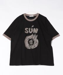 a.p.o.v.（エーピーオービー）の「a.p.o.v. 落書きプリントオーバーサイズリンガーTシャツ（Tシャツ/カットソー）」