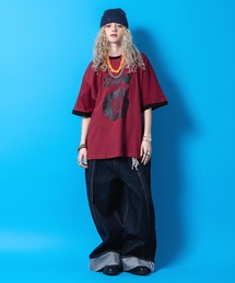 a.p.o.v.（エーピーオービー）の「a.p.o.v. 落書きプリントオーバーサイズリンガーTシャツ（Tシャツ/カットソー）」