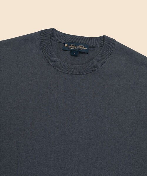 BROOKS BROTHERS(ブルックスブラザーズ)の「コットン/シルク クルーネック ショートスリーブセーター(ニット/セーター・メンズ・ライトベージュ/グレー/ブラウン/ホワイト・MEDIUM/SMALL/X-LARGE/LARGE)」の6枚目の写真