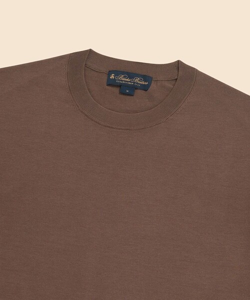BROOKS BROTHERS(ブルックスブラザーズ)の「コットン/シルク クルーネック ショートスリーブセーター(ニット/セーター・メンズ・ライトベージュ/グレー/ブラウン/ホワイト・MEDIUM/SMALL/X-LARGE/LARGE)」の7枚目の写真
