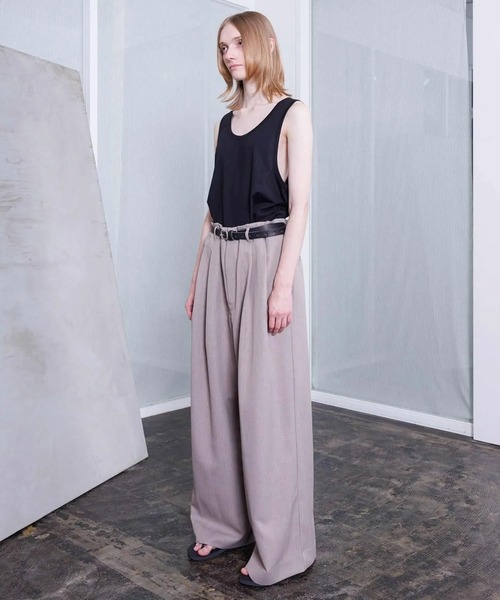 VOAAOV（ヴォアーブ）の「【VOAAOV】ROUTINE Tuck Wide Pants（スラックス・メンズ・ベージュ/ネイビー/ライトグレー/ブラック・1/0）」の10枚目の写真