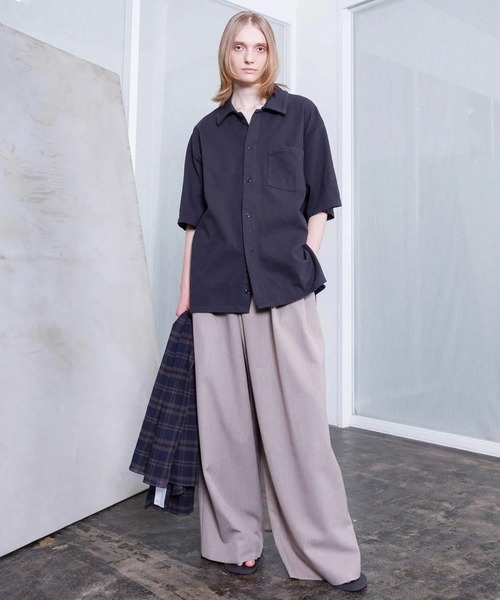 VOAAOV（ヴォアーブ）の「【VOAAOV】ROUTINE Tuck Wide Pants（スラックス・メンズ・ベージュ/ネイビー/ライトグレー/ブラック・1/0）」の12枚目の写真