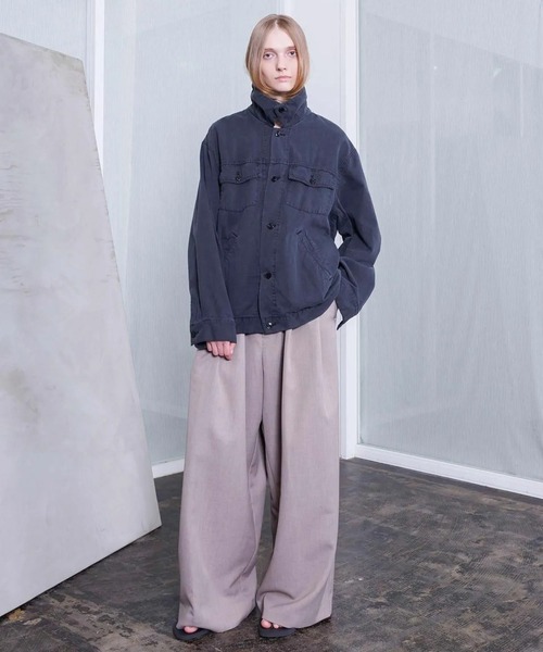 VOAAOV（ヴォアーブ）の「【VOAAOV】ROUTINE Tuck Wide Pants（スラックス・メンズ・ベージュ/ネイビー/ライトグレー/ブラック・1/0）」の13枚目の写真
