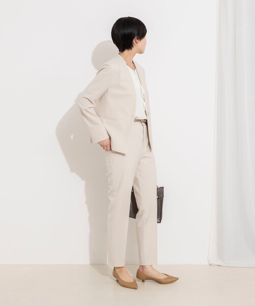 NOLLEY’S Sophi(ノーリーズソフィ)の「《セットアップ対応》ウォッシャブル2WAYツイルストレッチジャケット(ノーカラージャケット・レディース・ブラック/ベージュ・36/38/40)」の5枚目の写真