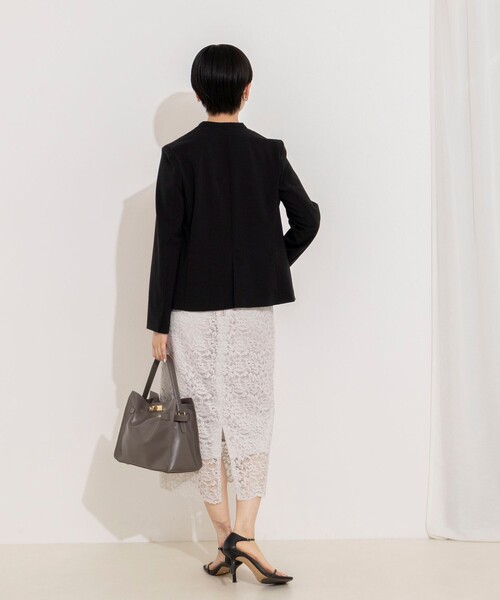 NOLLEY’S Sophi(ノーリーズソフィ)の「《セットアップ対応》ウォッシャブル2WAYツイルストレッチジャケット(ノーカラージャケット・レディース・ブラック/ベージュ・36/38/40)」の11枚目の写真