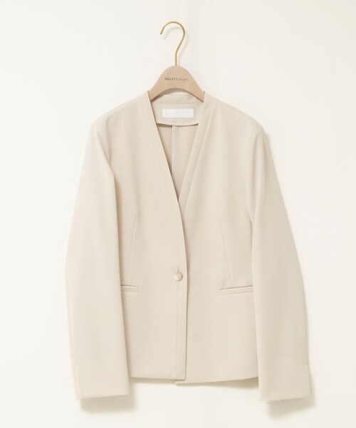 NOLLEY’S Sophi(ノーリーズソフィ)の「《セットアップ対応》ウォッシャブル2WAYツイルストレッチジャケット(ノーカラージャケット・レディース・ブラック/ベージュ・36/38/40)」の15枚目の写真