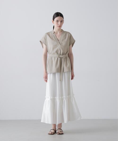 ADORE（アドーア）の「◆ナチュラルオックスブラウス（シャツ/ブラウス・レディース・ベージュ/ネイビー・38）」の11枚目の写真