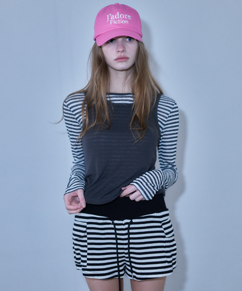 LARTIGENT（ラーティゼン）の「L23 STRIPE LAYERED SET(CHARCOAL)（Tシャツ/カットソー・レディース・その他・FREE）」の3枚目の写真