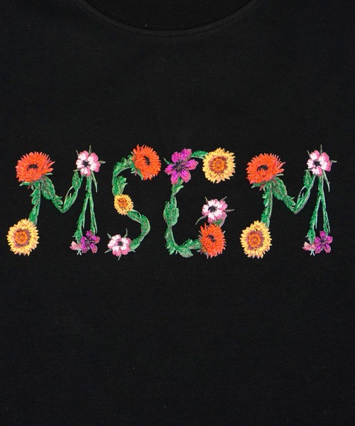 MSGM(エムエスジーエム)の「MSGM FLOWER エンブロイダリーロゴ Tシャツワンピース(ワンピース・レディース・ブラック・M/S)」の3枚目の写真