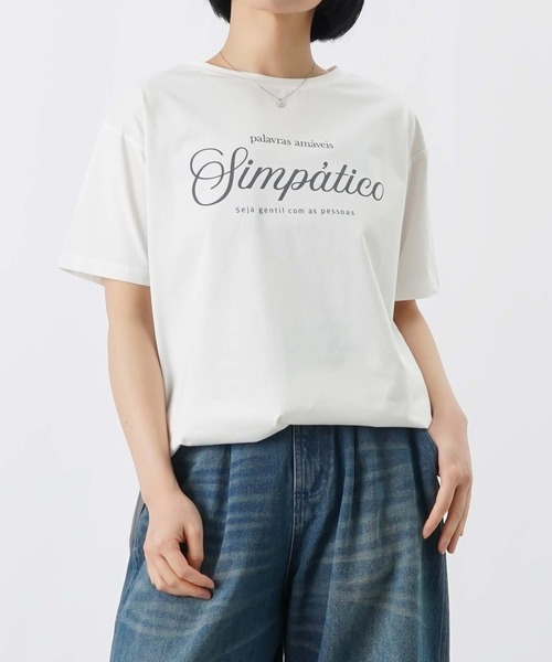 LUCA/LADY LUCK LUCA(ルカ/レディラックルカ)の「LC/LLL 筆記体ロゴTシャツ(Tシャツ/カットソー・レディース・チャコールグレー/オフホワイト/ベージュ・FREE)」の2枚目の写真