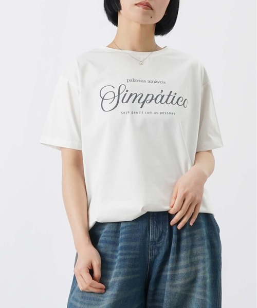 LUCA/LADY LUCK LUCA(ルカ/レディラックルカ)の「LC/LLL 筆記体ロゴTシャツ(Tシャツ/カットソー・レディース・チャコールグレー/オフホワイト/ベージュ・FREE)」の4枚目の写真