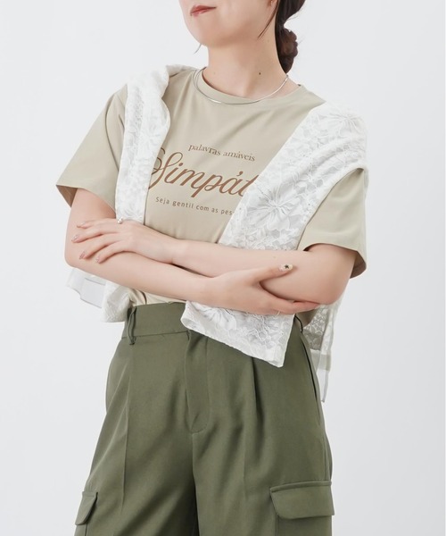 LUCA/LADY LUCK LUCA(ルカ/レディラックルカ)の「LC/LLL 筆記体ロゴTシャツ(Tシャツ/カットソー・レディース・チャコールグレー/オフホワイト/ベージュ・FREE)」の16枚目の写真