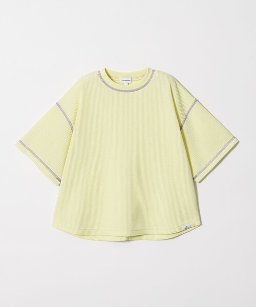green label relaxing(グリーンレーベルリラクシング)の「【スタメンシリーズ】ドライワッフル 配色ステッチ Tシャツ / キッズ 100cm-160cm(Tシャツ/カットソー・キッズ・ライトブルー/ダークグレー/イエロー・130cm/120cm/110cm/100cm/160cm/150cm/140cm)」の12枚目の写真