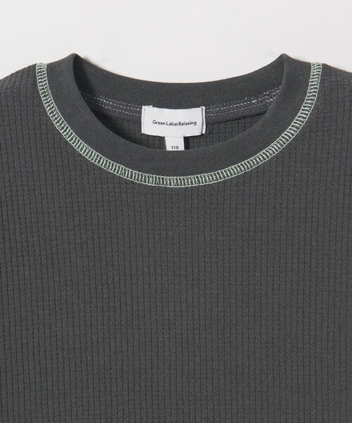 green label relaxing(グリーンレーベルリラクシング)の「【スタメンシリーズ】ドライワッフル 配色ステッチ Tシャツ / キッズ 100cm-160cm(Tシャツ/カットソー・キッズ・ライトブルー/ダークグレー/イエロー・130cm/120cm/110cm/100cm/160cm/150cm/140cm)」の20枚目の写真